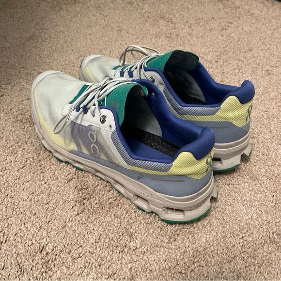 On Running Men's White and Teal Athletic Shoes - Picture 4 of 7